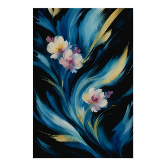 Pôster Flores Abstratas Colorido design  ポスター (正面)