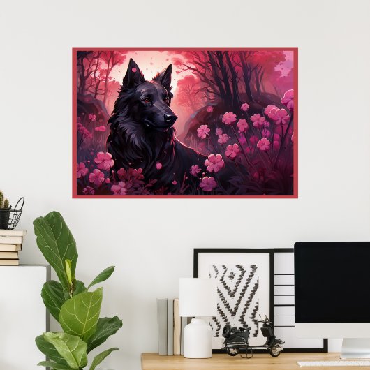 Poster Flowers and Paws ポスター (ホームオフィス)