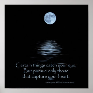 POSTER, Full Moon and Native American saying ポスター