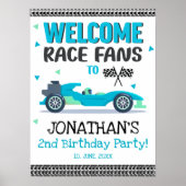 Póster  Fun 2nd Birthday Race Car Driver ポスター (正面)