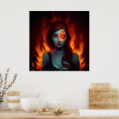 Poster Girl with Fire ポスター (キッチン)