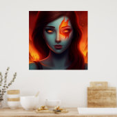 Poster Girl with Fire ポスター (キッチン)