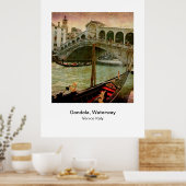 Poster - Gondola Waterway Venice Italy ポスター (キッチン)