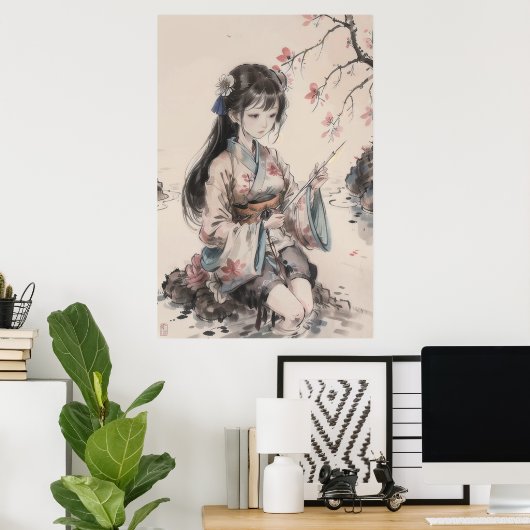 Poster Gueixa - Arte Tradicional Chinesa ポスター (ホームオフィス)