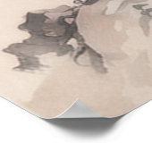  Poster Gueixa e filhote- Arte Tradicional Chinesa ポスター (角)