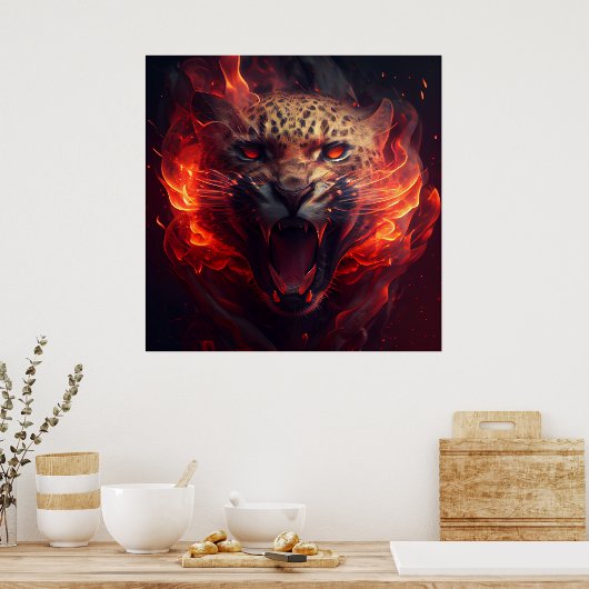 Poster Guépard rouge ポスター (キッチン)