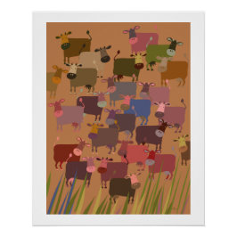 poster herd of cows ポスター