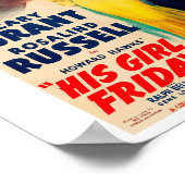 Poster his Girl Friday-Cary Grant Rosalind Russell ポスター (角)