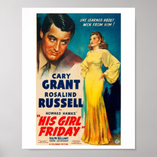 Poster his Girl Friday-Cary Grant Rosalind Russell ポスター