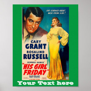 Poster his Girl Friday-Cary Grant Rosalind Russell ポスター