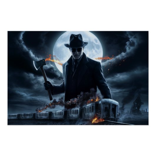 Poster Homme Noir Train ポスター (正面)