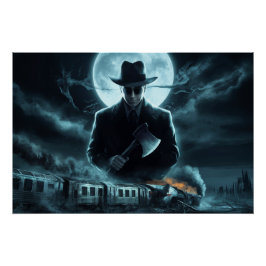 Poster Homme Noir Train 05 ポスター