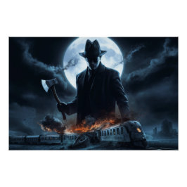 Poster Homme Noir Train 06 ポスター