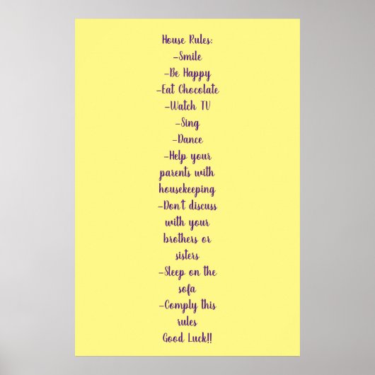 Poster House Rules Normas de la casa ポスター (正面)