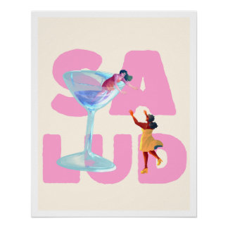 Poster Ilustración Fiesta Caos Aesthetic Divertido ポスター