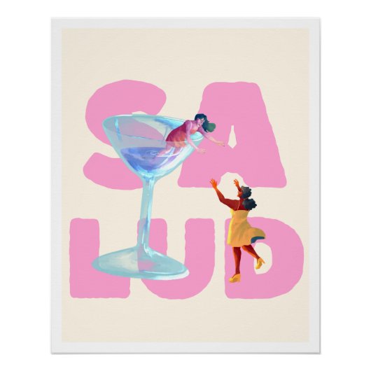 Poster Ilustración Fiesta Caos Aesthetic Divertido ポスター (正面)