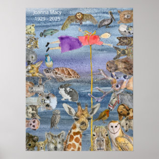 Poster: Joanna flying amongst the animals ポスター