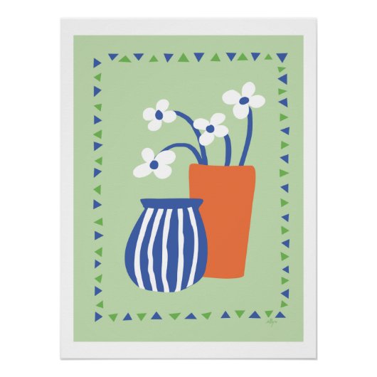 poster kan en vaas met bloemen ポスター (正面)