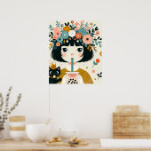 Poster “La petite fille au bubble tea“ ポスター (キッチン)