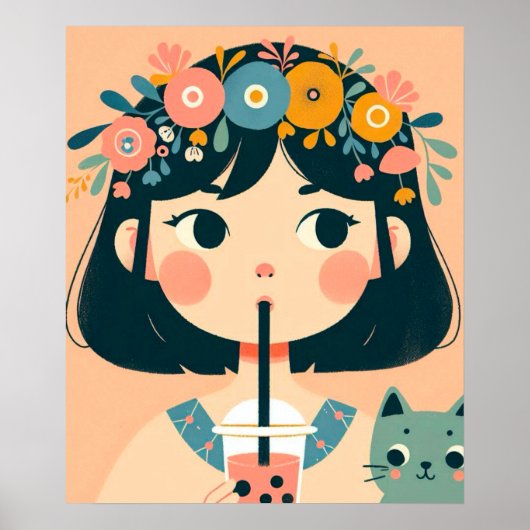 Poster “La petite fille au bubble tea“ ポスター (正面)