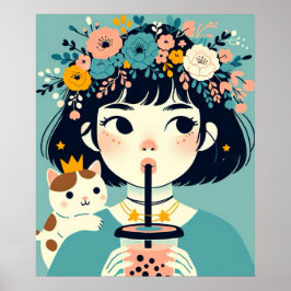 Poster “La petite fille au bubble tea“ ポスター