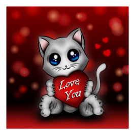 Poster Le chaton t'aime ポスター