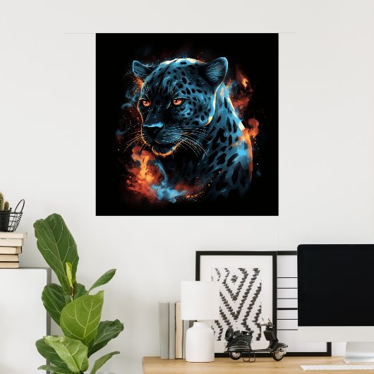 Poster Léopard blanc ポスター (ホームオフィス)