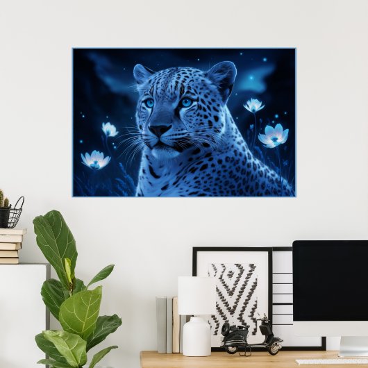 Poster Leopard's bleu ポスター (ホームオフィス)