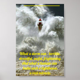 Poster Light house in Storm ポスター