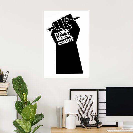 Poster Make Black Count Equality BLM ポスター (ホームオフィス)