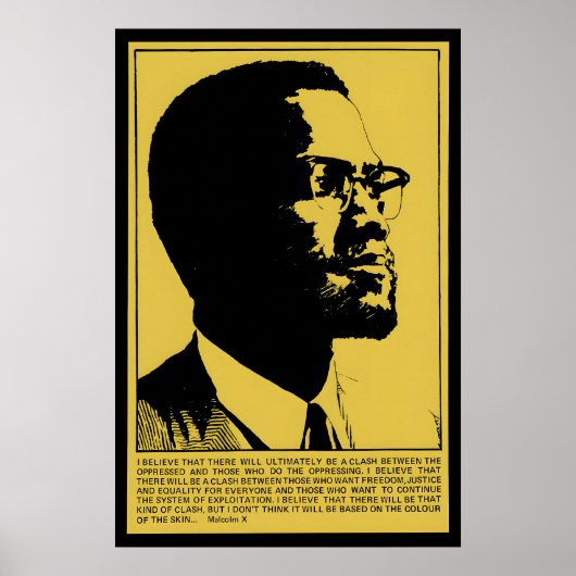 Poster Malcolm X quote Stop oppression and ポスター (正面)