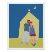 poster man vrouw vogeltjes ポスター (正面)