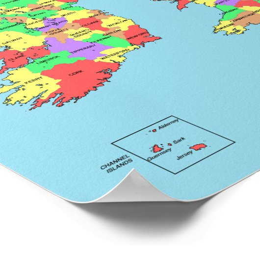 Poster - Map of Counties in Great Britain ポスター (角)