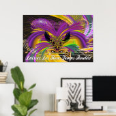 Poster-Mardi Gras Mask The Queen II ポスター (ホームオフィス)