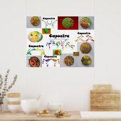 poster martial arts capoeira kicks ポスター (キッチン)