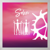 Poster med samiska mönster i rosa ポスター (正面)