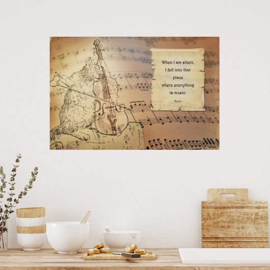 Poster met Rumi - Everything is music ポスター (キッチン)