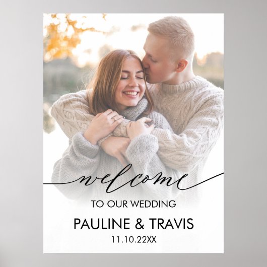 Póster Modern Welcome sign wedding photo sign ポスター (正面)