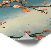 Poster - Moonlit Bird on Blossom Branch ポスター (角)