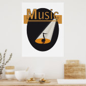 Poster - Muzieknoot in spotlight design Music ポスター (キッチン)