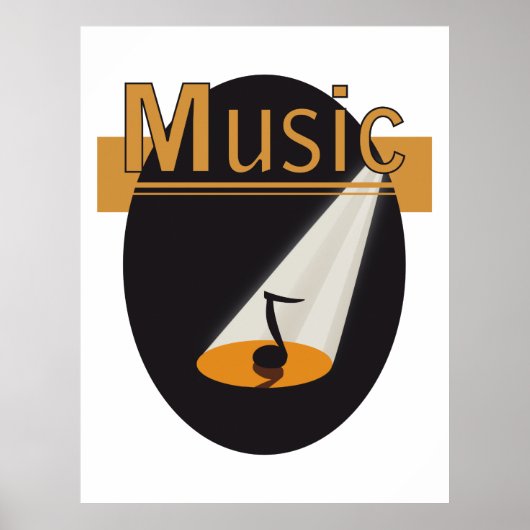 Poster - Muzieknoot in spotlight design Music ポスター (正面)