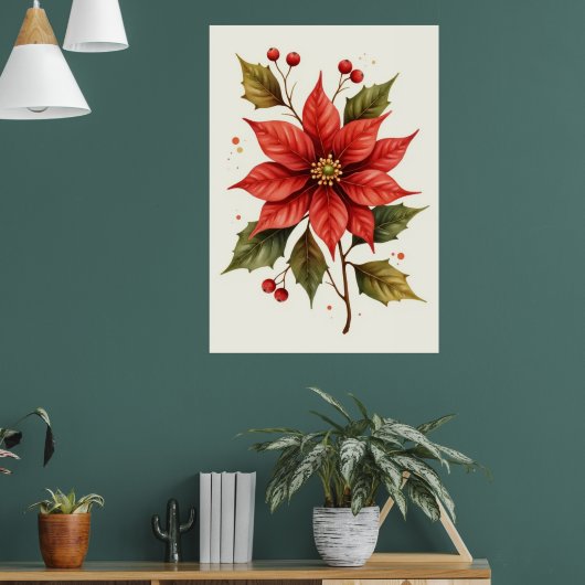 Poster Natal  Flor Vermelha ポスター (リビング1)