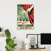 Poster Never again! Vote Labour and no more wars ポスター (ホームオフィス)