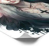 Poster of a Creepy Girl - Gothic Flowers ポスター (角)