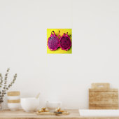 poster of a photo of sliced dragon fruit ポスター (キッチン)