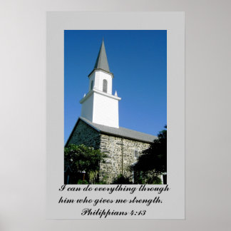 Poster of Church photo with Philippians 4:13 ポスター