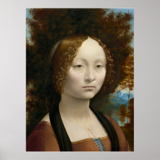 Poster of Leonardo da Vinci's, Ginevra de´ benci ポスター