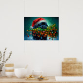 Poster of Newfie Carrying a Christmas Tree ポスター (キッチン)