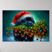 Poster of Newfie Carrying a Christmas Tree ポスター (正面)