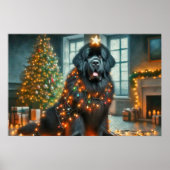 Poster of Newfie Decorated for Christmas ポスター (正面)